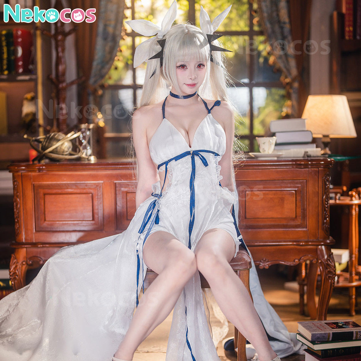 【Nekocos】Game Azur Lane Cosplay Shinano Moonlit Chrome Cosplay Costume | In Stock