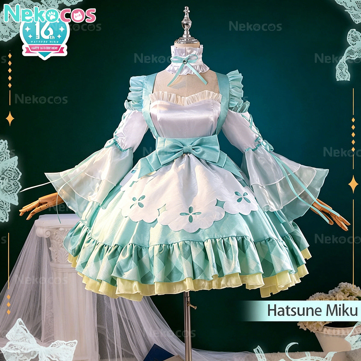 【Nekocos】Vocaloid Hatsune Miku 16th Anniversary Cosplay Costume | In Stock
