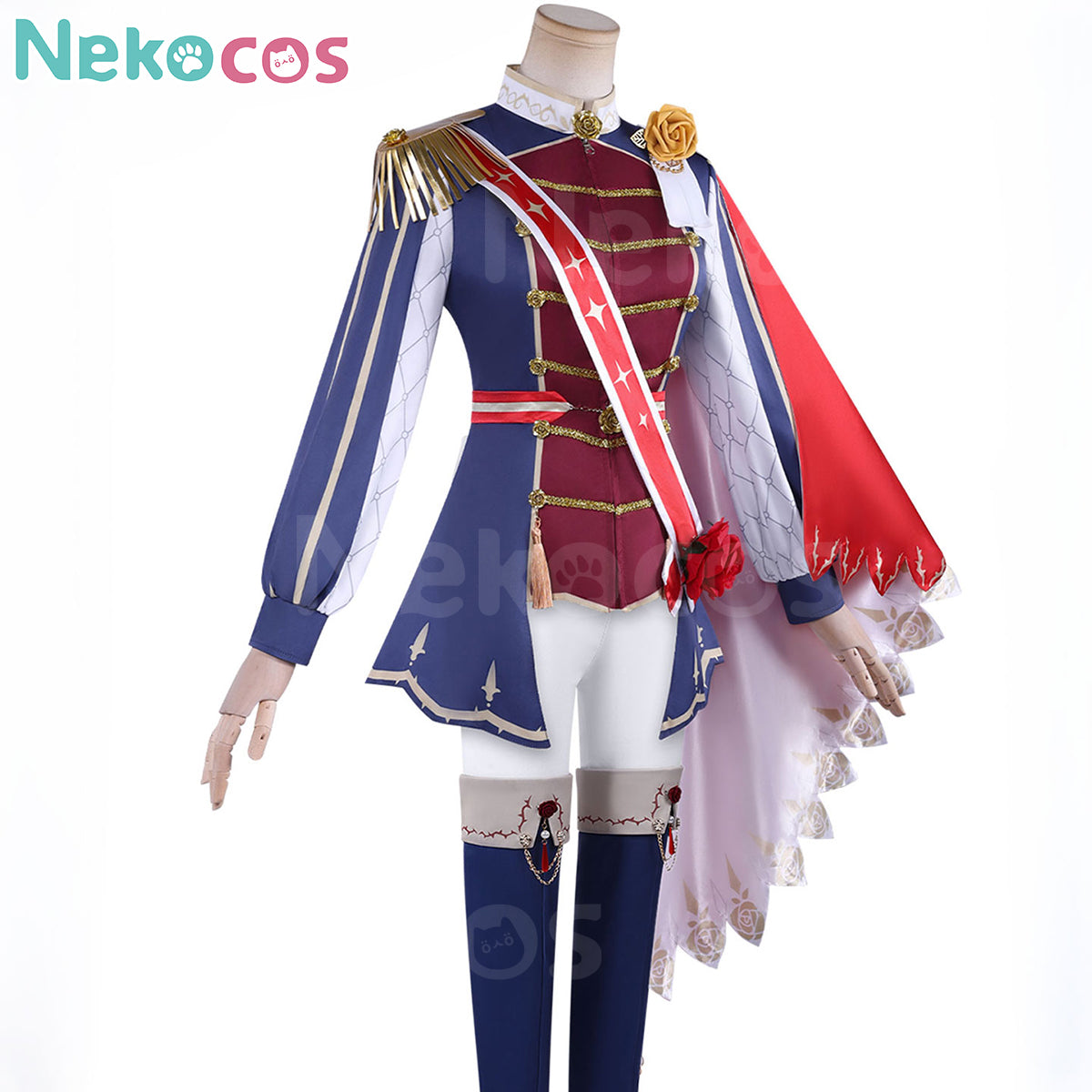 Nekocos Game Uma Musume Pretty Derby Cosplay Rose Kingdom Cosplay Costume | In Stock displayed on a mannequin.