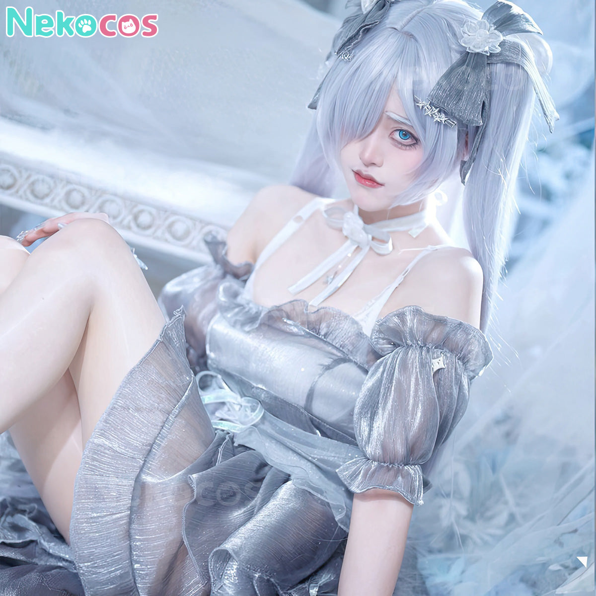 【Nekocos】Game Cosplay Cinderella Glass Princess Cosplay Costume | In Stock