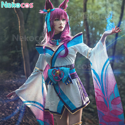 【Nekocos】Game League of Legends Cosplay Spirit Blossom Ahri Cosplay Costume | In Stock