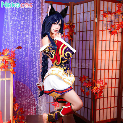 【Nekocos】Game League of Legends Cosplay Ahri The Nine Tailed Fox Cosplay Costume | Custom-Tailor
