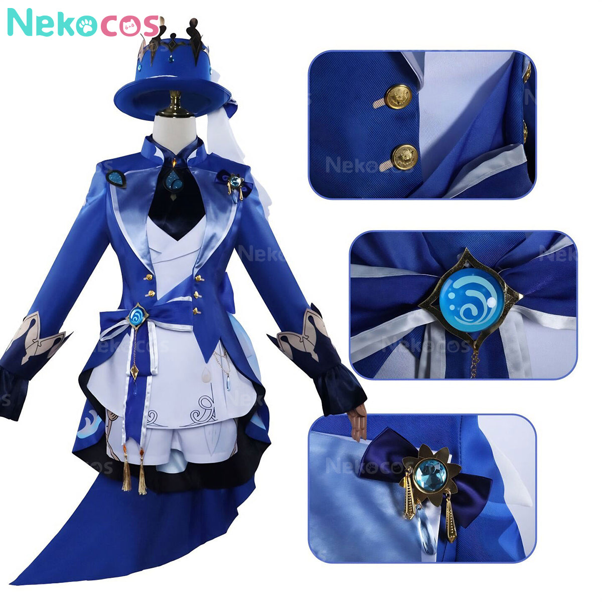 【Nekocos】Game Genshin Impact Cosplay Furina de Fontaine Cosplay Costume Premium Edition | In Stock