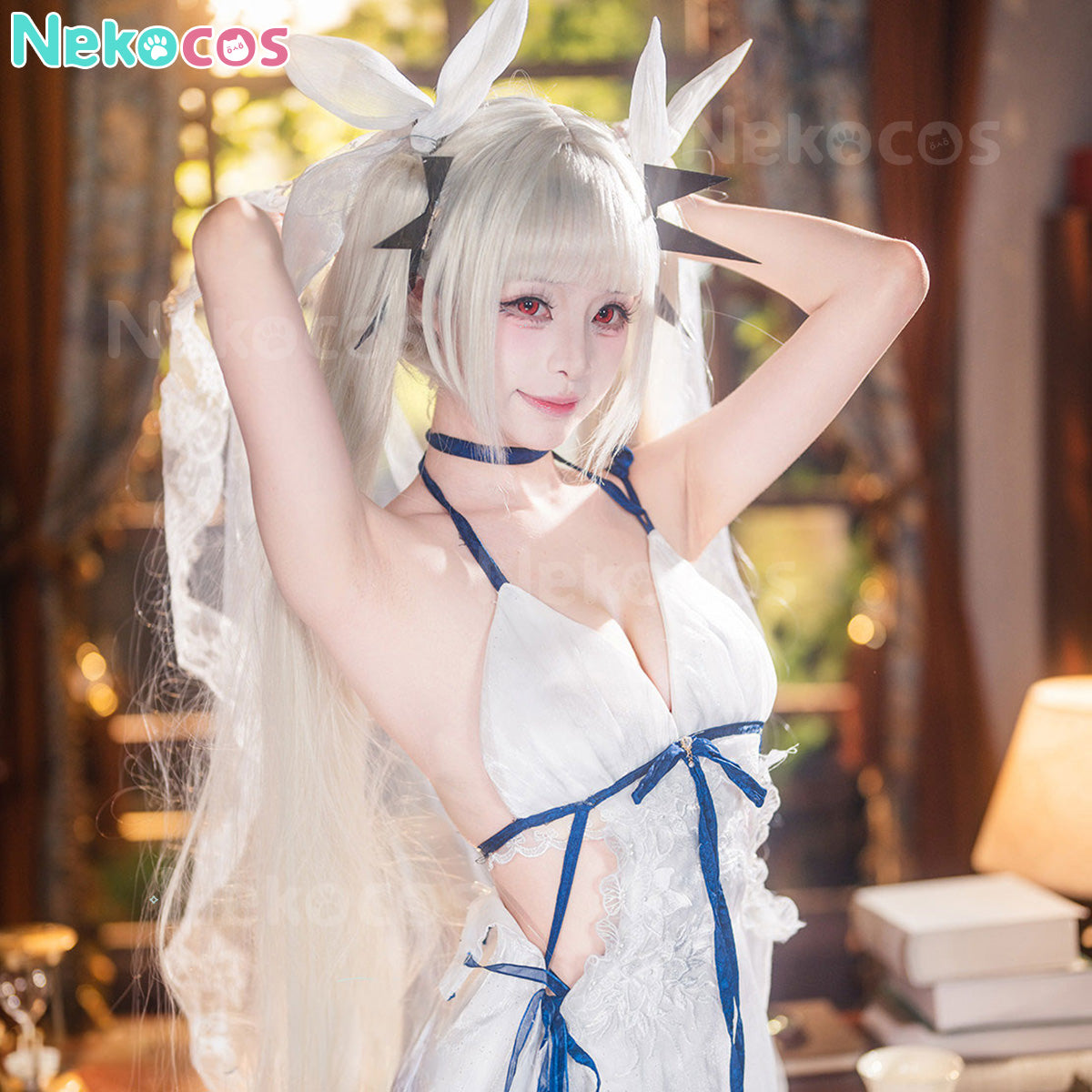 【Nekocos】Game Azur Lane Cosplay Shinano Moonlit Chrome Cosplay Costume | In Stock
