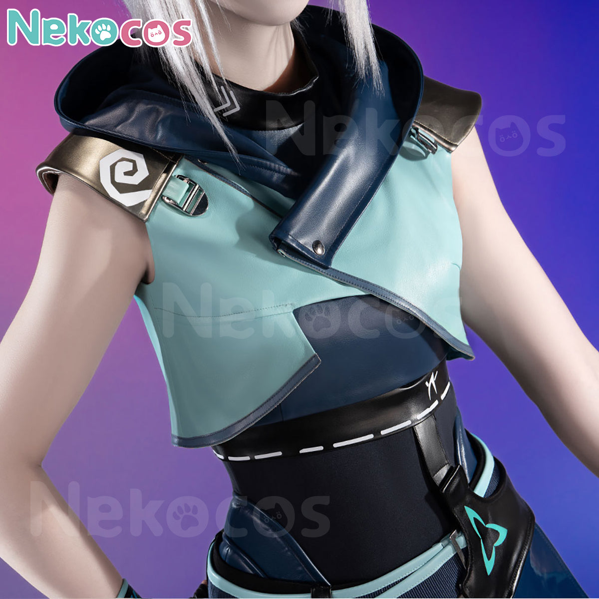 【Nekocos】Game Cosplay Jett Cosplay Costume | Custom-Tailor featuring detailed design and stylish colors for cosplay events.