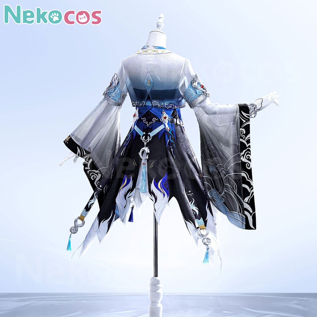Yangyang Cosplay Costume Premium Edition Wuthering Waves Cosplay displayed on a mannequin with intricate designs and details.