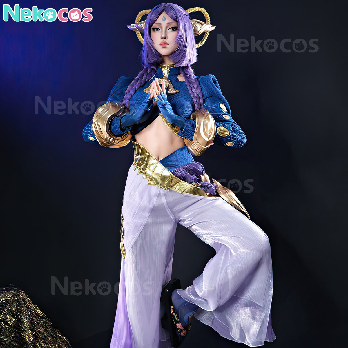 【Nekocos】Game League of Legends Cosplay The Unbroken Faith Yunara Cosplay Costume | In Stock