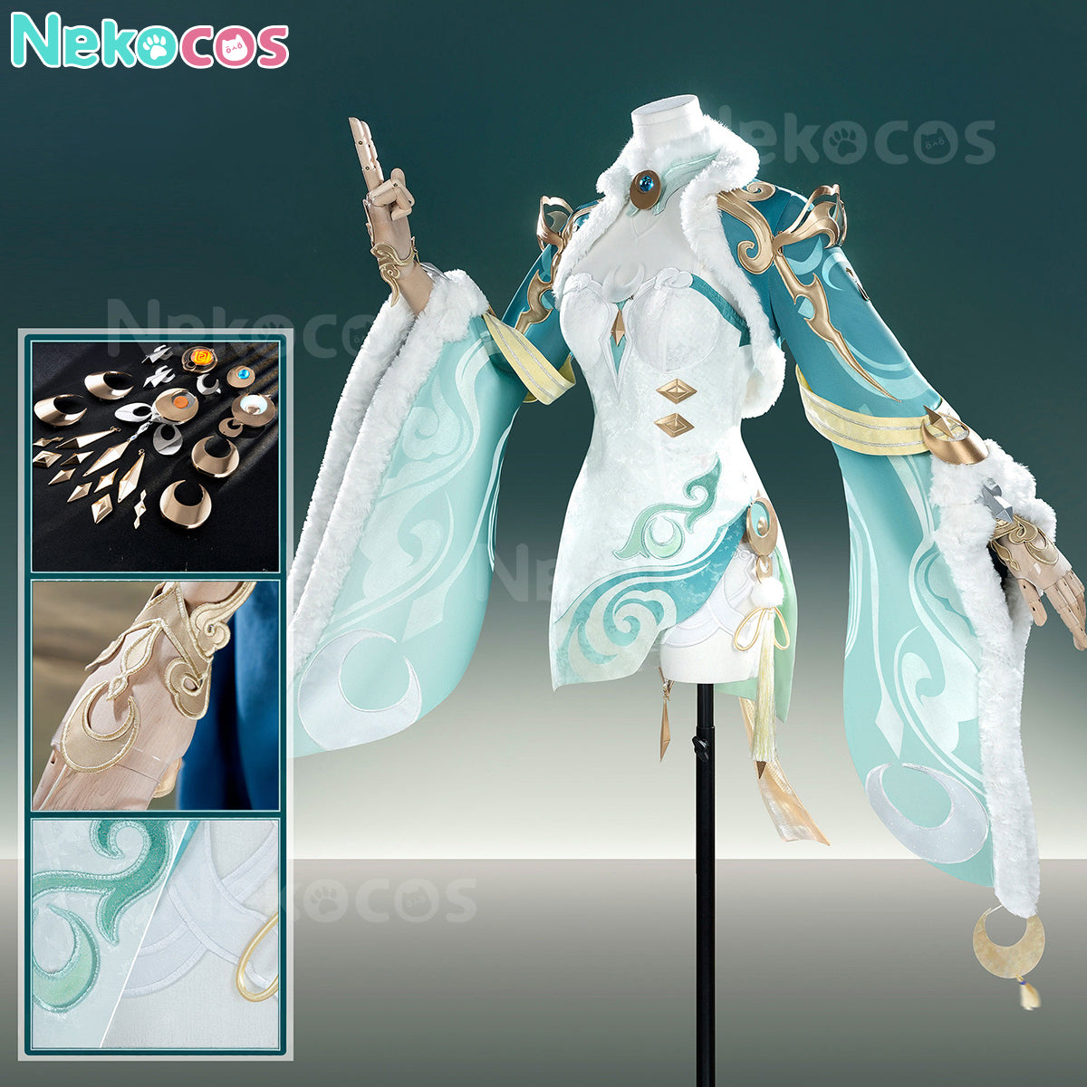 【Nekocos】Game Genshin Impact Cosplay Zibai Cosplay Costume Premium Edition | In Stock
