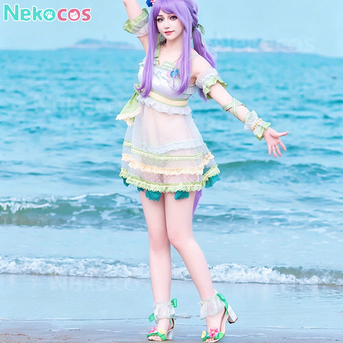 【Nekocos】Game Uma Musume Pretty Derby Cosplay Mejiro McQueen Summer Cosplay Costume | Custom-Tailor