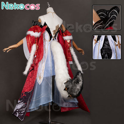 Nekocos Game Wuthering Waves Cosplay Xin Cosplay Costume Premium Edition Custom-Tailor displayed on mannequin.