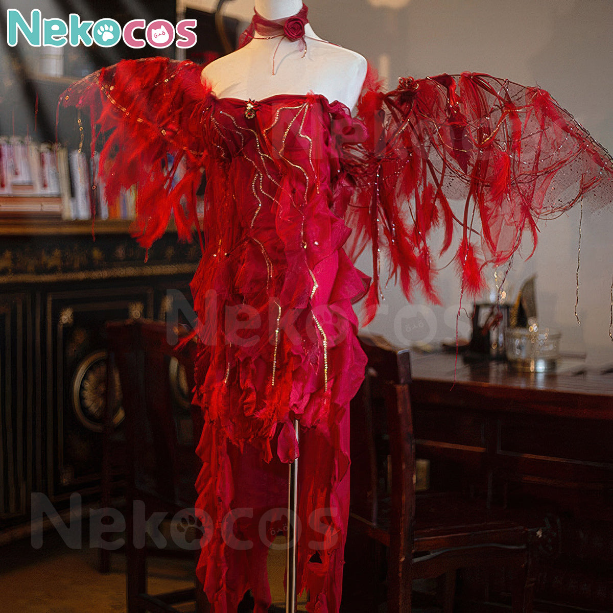 Fallen Angel Cosplay Costume - Dark Gothic Fantasy OutfitCostume,Halloween Costume