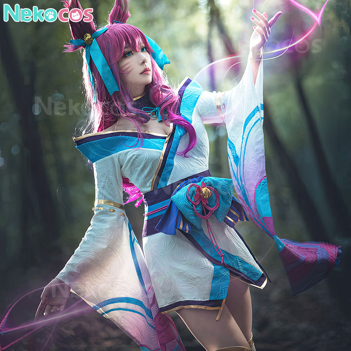 【Nekocos】Game League of Legends Cosplay Spirit Blossom Ahri Cosplay Costume | In Stock