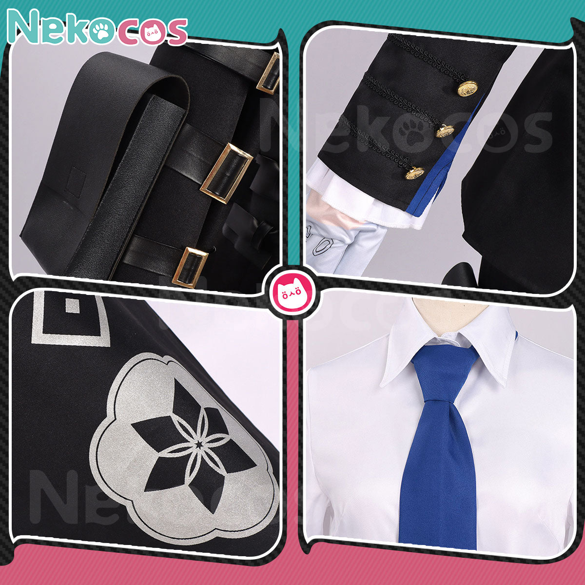 Nekocos Game Neverness to Everness Cosplay Daffodill Cosplay Costume details including fabric, buttons, and design.
