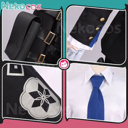 Nekocos Game Neverness to Everness Cosplay Daffodill Cosplay Costume details including fabric, buttons, and design.