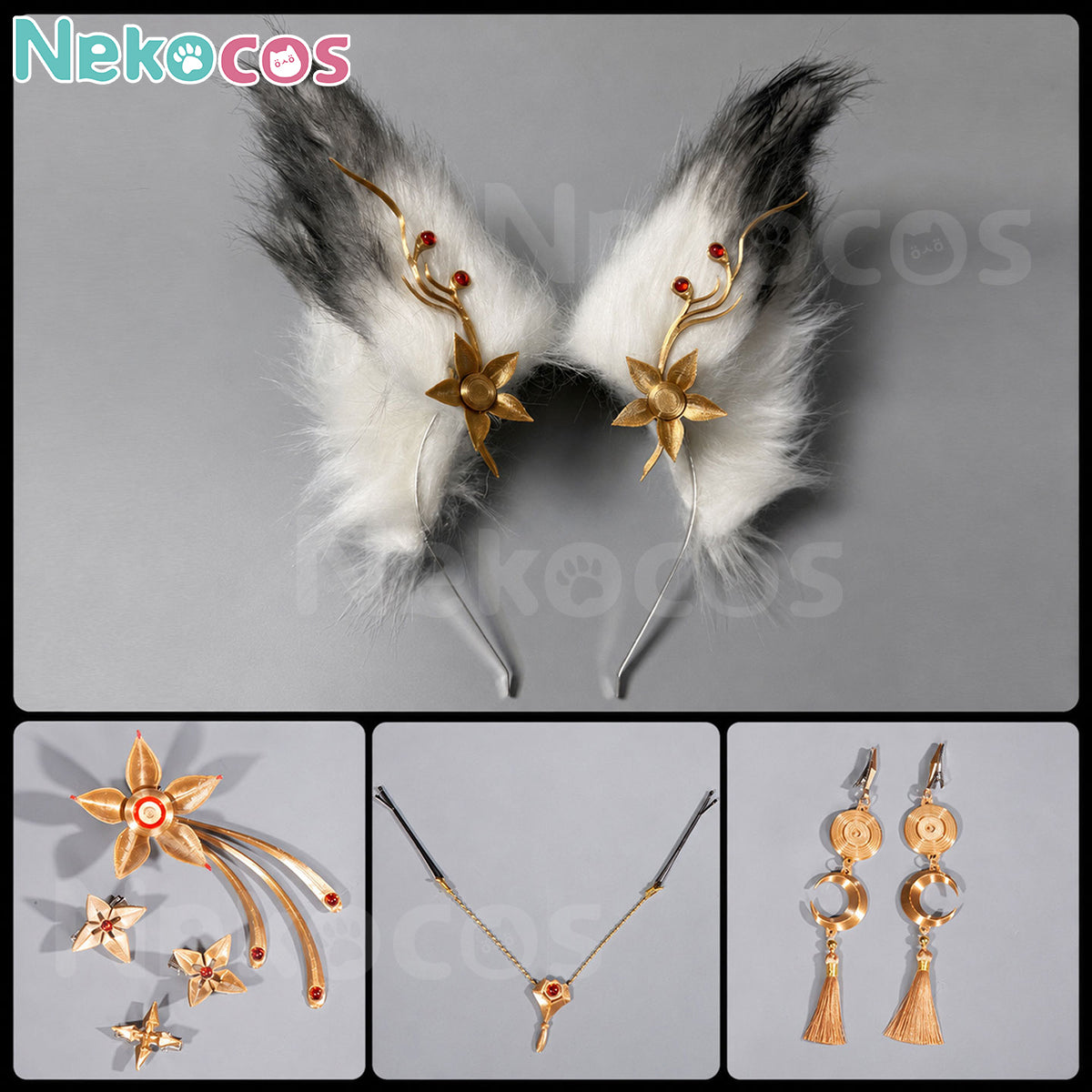 【Nekocos】Game Wuthering Waves Cosplay Xin Cosplay Costume Premium Edition | Custom-Tailor accessories including ears, necklace, and earrings