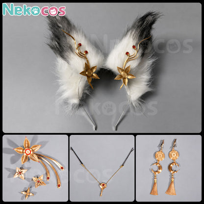 【Nekocos】Game Wuthering Waves Cosplay Xin Cosplay Costume Premium Edition | Custom-Tailor accessories including ears, necklace, and earrings
