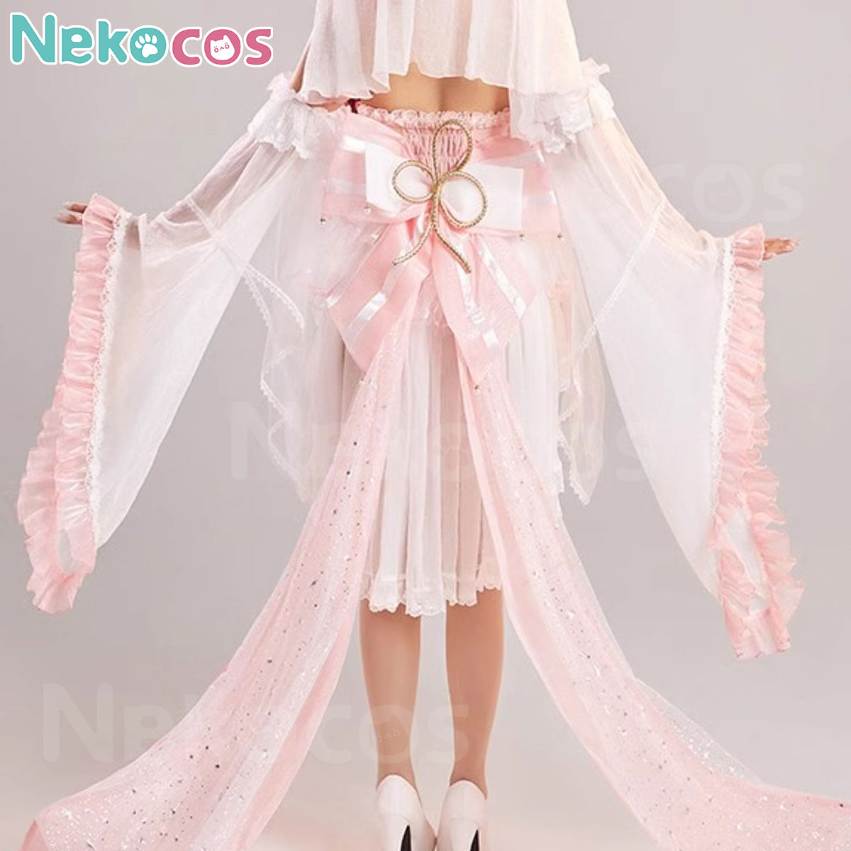 【Nekocos】Game Genshin Impact Cosplay Yae Miko Bride Ver. Cosplay Costume | Custom-Tailor detailing the costume's design.