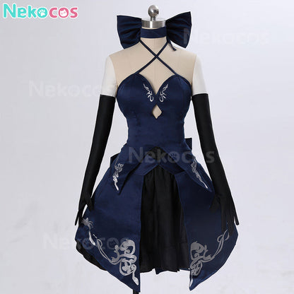 【Nekocos】Game Fate/stay night Cosplay Altria Pendragon Black Dress Cosplay Costume | In Stock
