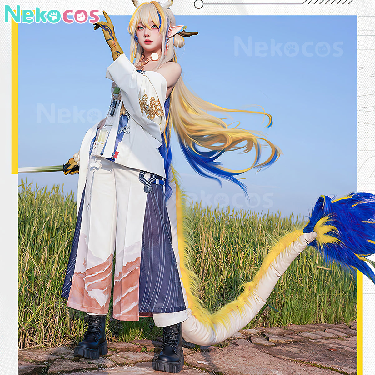 【Nekocos】Game Arknights Cosplay  Spring Feast Shu Cosplay Costume Premium Edition | Custom-Tailor