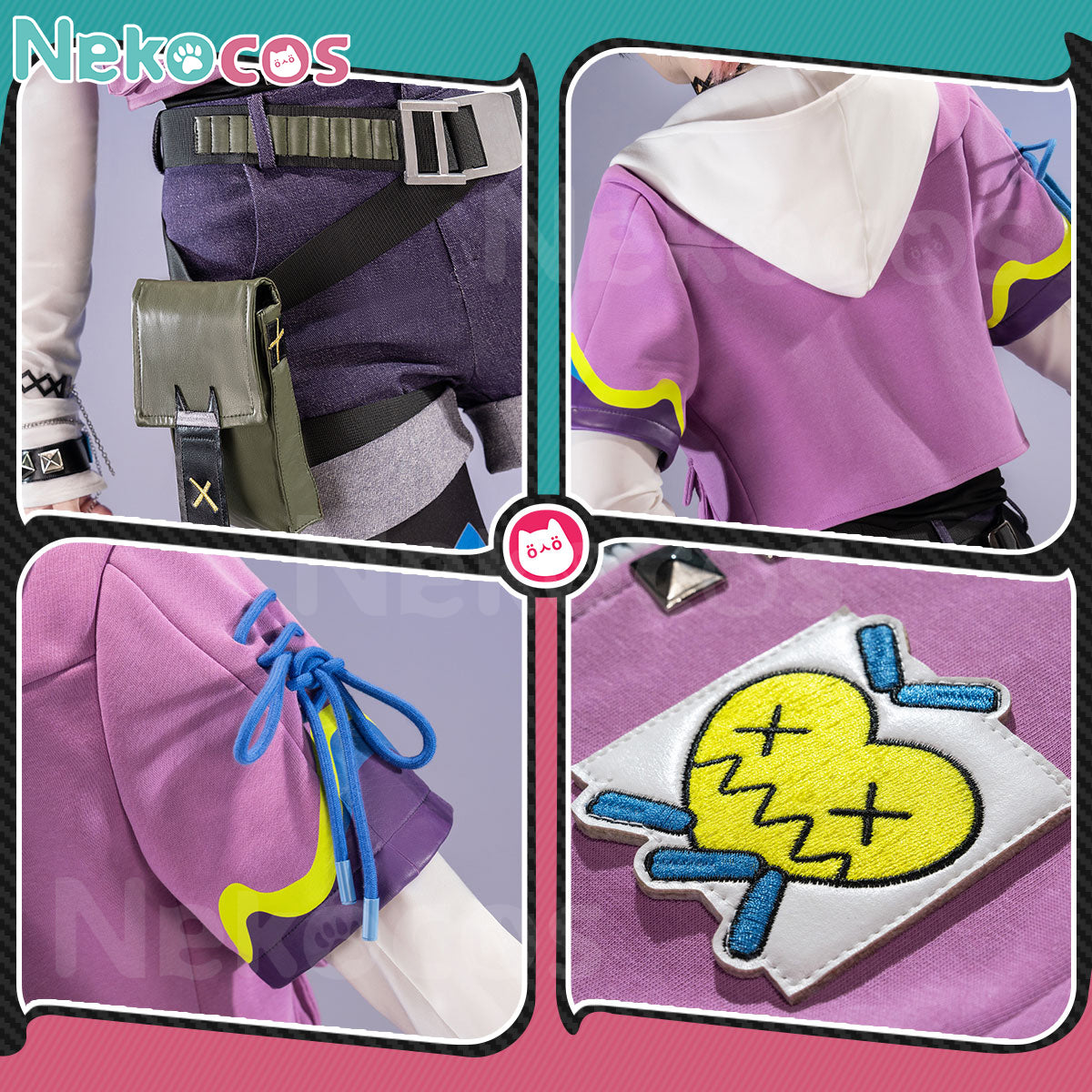 【Nekocos】Game Cosplay Clove Cosplay Costume | Custom-Tailor detailed images showcasing design features and stitching.