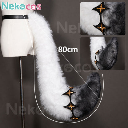 Nekocos Game Wuthering Waves Cosplay Xin Cosplay Costume Premium Edition | Custom-Tailor white and black tail accessory 80cm.