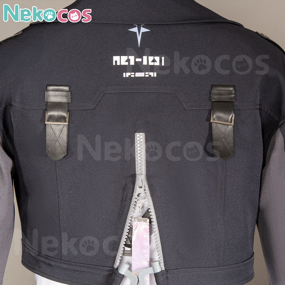 【Nekocos】Game Neverness to Everness Cosplay Esper Zero Cosplay Costume | In Stock showing detailed back view with zippers and straps.