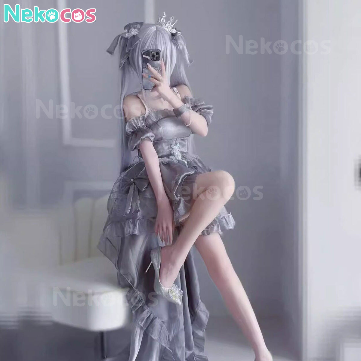 【Nekocos】Game Cosplay Cinderella Glass Princess Cosplay Costume | In Stock
