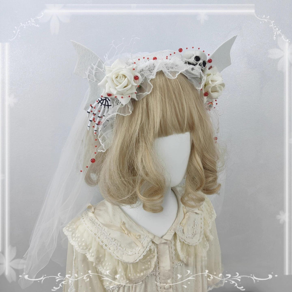 Halloween Gothic Lolita Accessories, White Bride Style