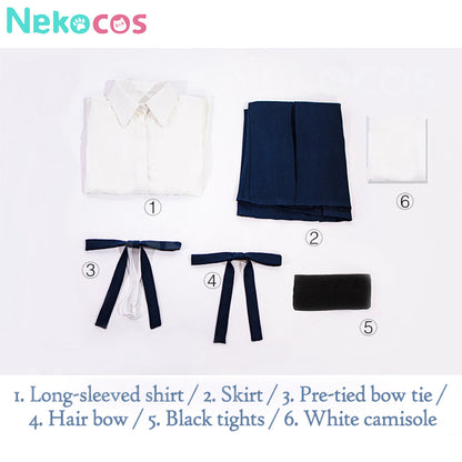 【Nekocos】Game Fate/stay night Cosplay Altria Pendragon Blue White Dress Cosplay Costume | In Stock