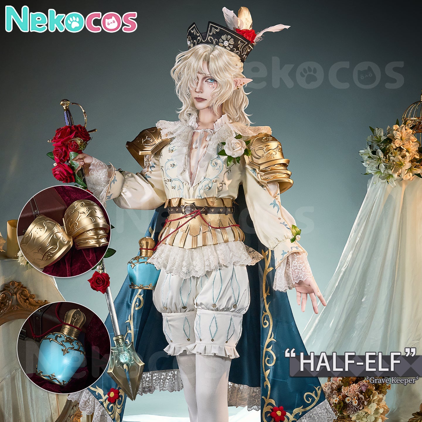 【Nekocos】Game Identity V Cosplay Grave Keeper Half-Elf Knight Cosplay Costume | Custom-Tailor
