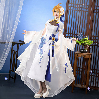 【Nekocos】Game Fate Grand Order Cosplay 4th anniversary Altria Pendragon Cosplay Costume | In Stock