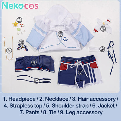 【Nekocos】Game Uma Musume Pretty Derby Cosplay Cheval Grand Swimsuit Cosplay Costume | Custom-Tailor