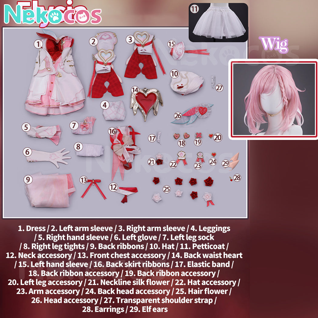 【Nekocos】Game Honkai Impact 3rd Cosplay Elysia Fairy of Love’s Wish Cosplay Costume Premium Edition | Custom-Tailor