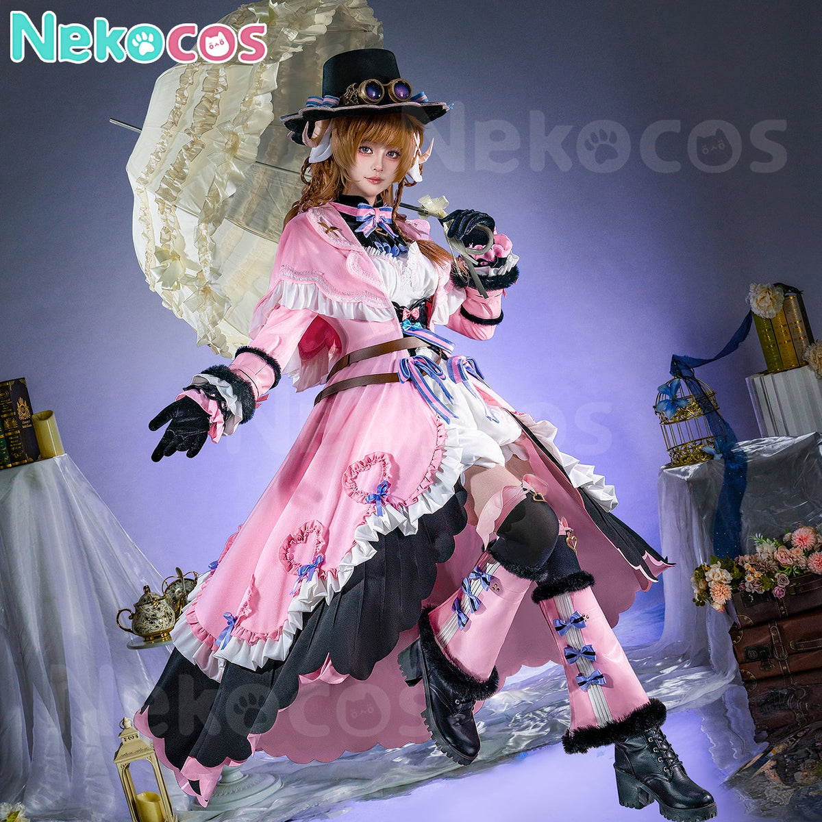 【Nekocos】Game Arknights Cosplay Eyjafjalla Fluffy Little Witch Cosplay Costume Premium Edition | Custom-Tailor