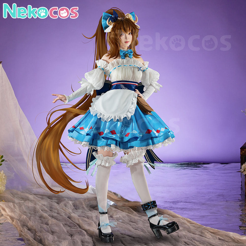 【Nekocos】Game Arknights Cosplay Eyjafjalla the Hvít Aska Cosplay Costume | Custom-Tailor