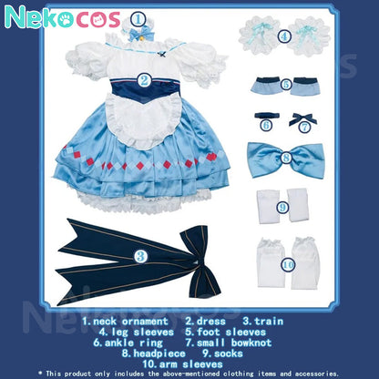 【Nekocos】Game Arknights Cosplay Eyjafjalla the Hvít Aska Cosplay Costume | In Stock