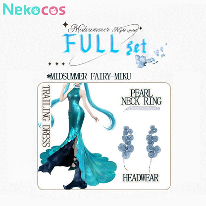 【Nekocos】Vocaloid Hatsune Miku Cosplay Hatsune Miku Midsummer Elf Cosplay Costume | In Stock