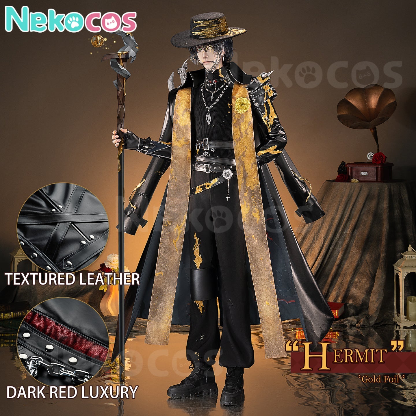 【Nekocos】Game Identity V Cosplay Gold Foil Cosplay Costume Premium Edition | In Stock
