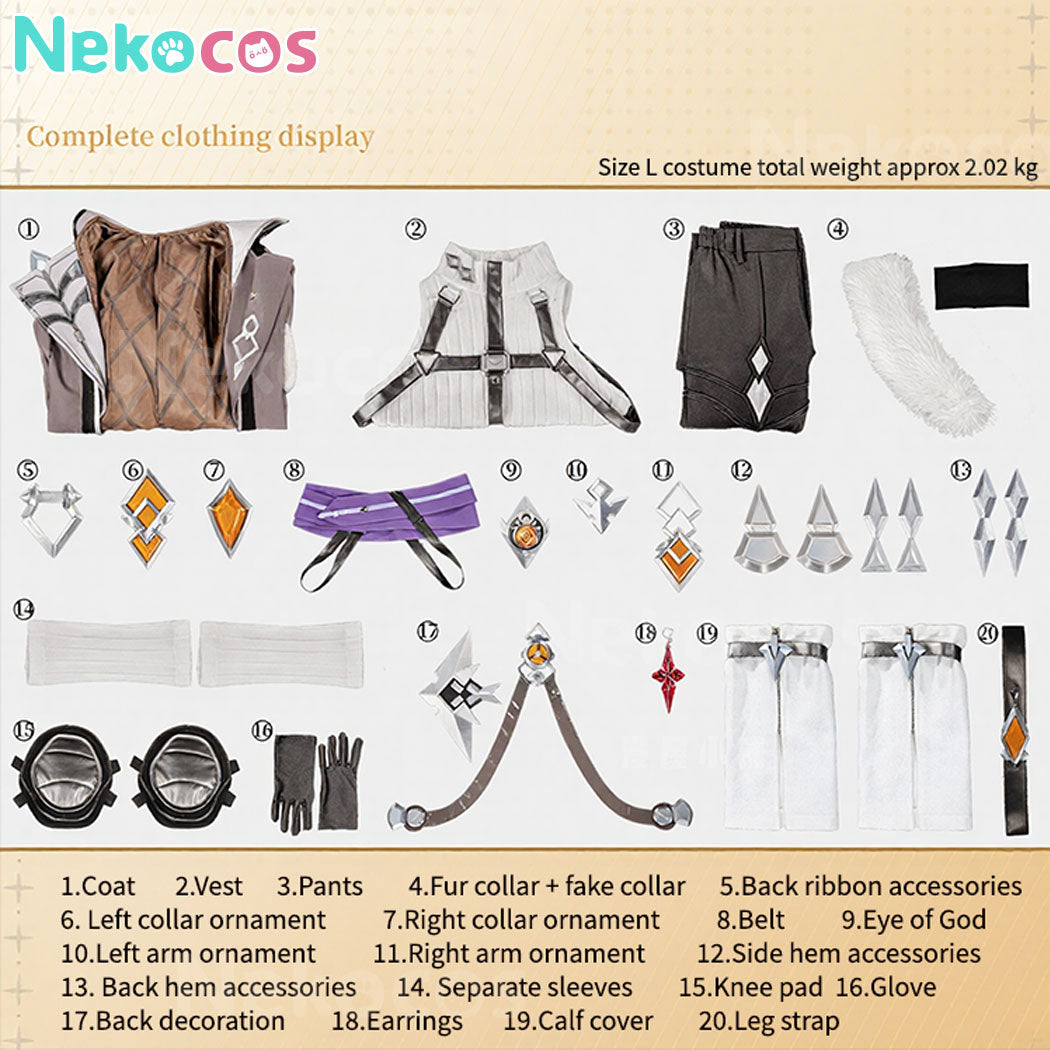 【Nekocos】Game Genshin Impact Cosplay Illuga Cosplay Costume | Custom-Tailor