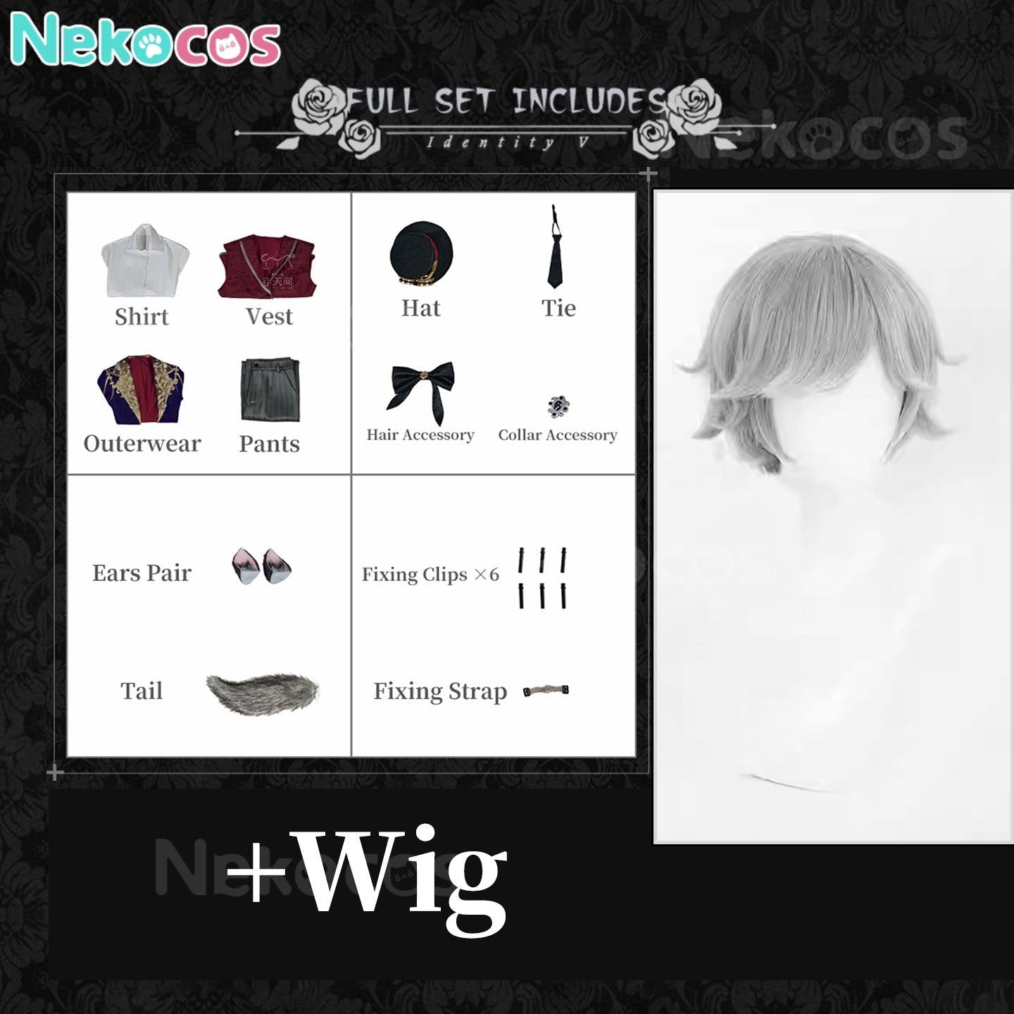 【Nekocos】Game Identity Ⅴ Cosplay Photographer Moonlight Gentleman Cosplay Costume Premium Edition | Custom-Tailor