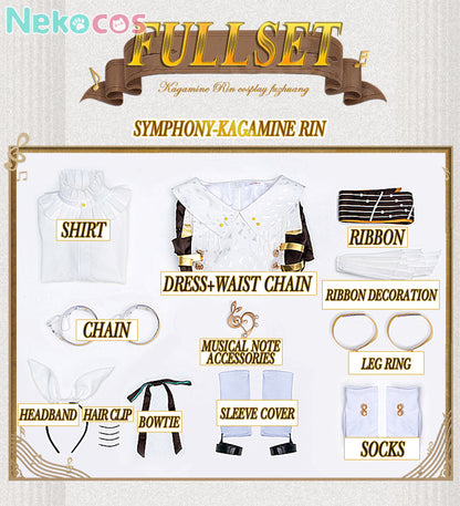 【Nekocos】Vocaloid Hatsune Miku x Kagamine Rin & Len Cosplay Kagamine Rin Cosplay Costume | In Stock