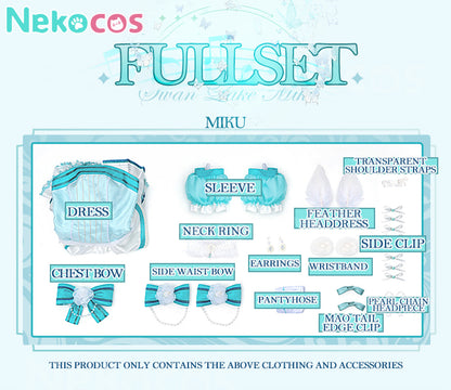【Nekocos】Vocaloid Hatsune Miku Cosplay Hatsune Miku Gothic Classical Tuning - Swan Lake Cosplay Costume | In Stock
