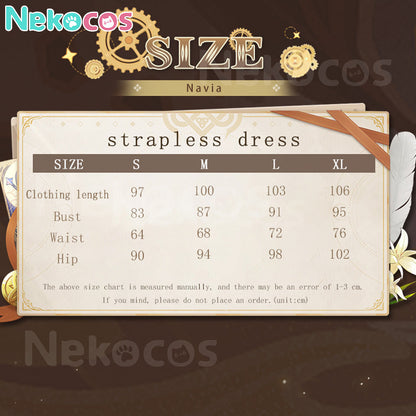 【Nekocos】Game Genshin Impact Cosplay Navia Cosplay Costume Premium Edition | In Stock