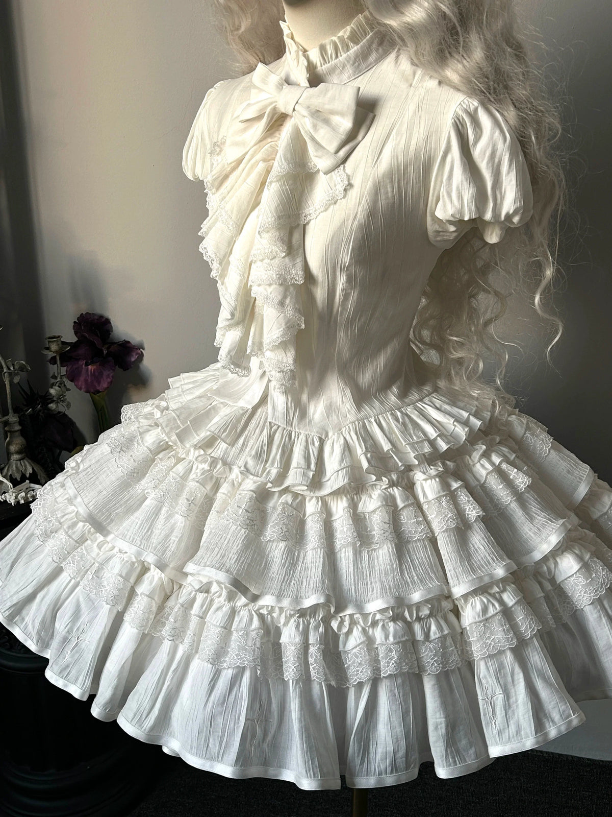 Dragon Bone Cemetery - Gothic Lolita Blouse, Detachable Bell Sleeves
