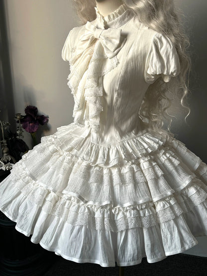 Dragon Bone Cemetery - Gothic Lolita Blouse, Detachable Bell Sleeves
