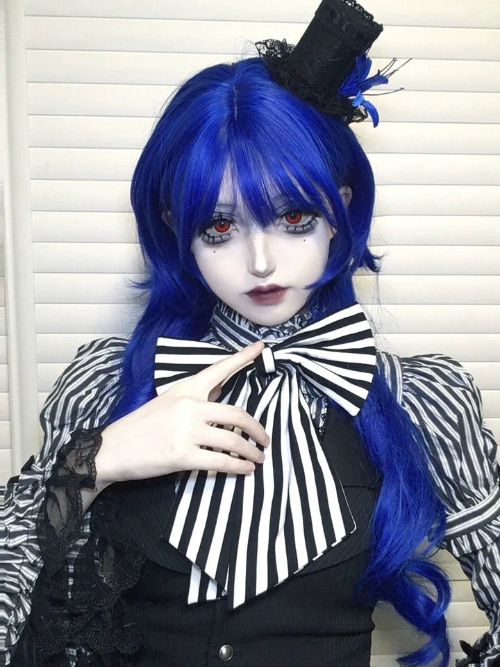Blue Gothic Lolita Wig, Layered Curly Style
