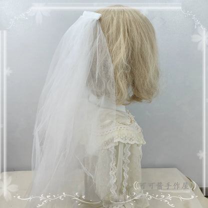 Halloween Gothic Lolita Accessories, White Bride Style One Size Detachable White Veil