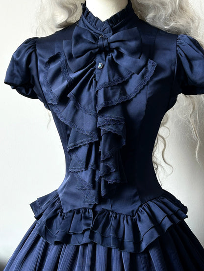 Dragon Bone Cemetery - Gothic Lolita Blouse, Detachable Bell Sleeves