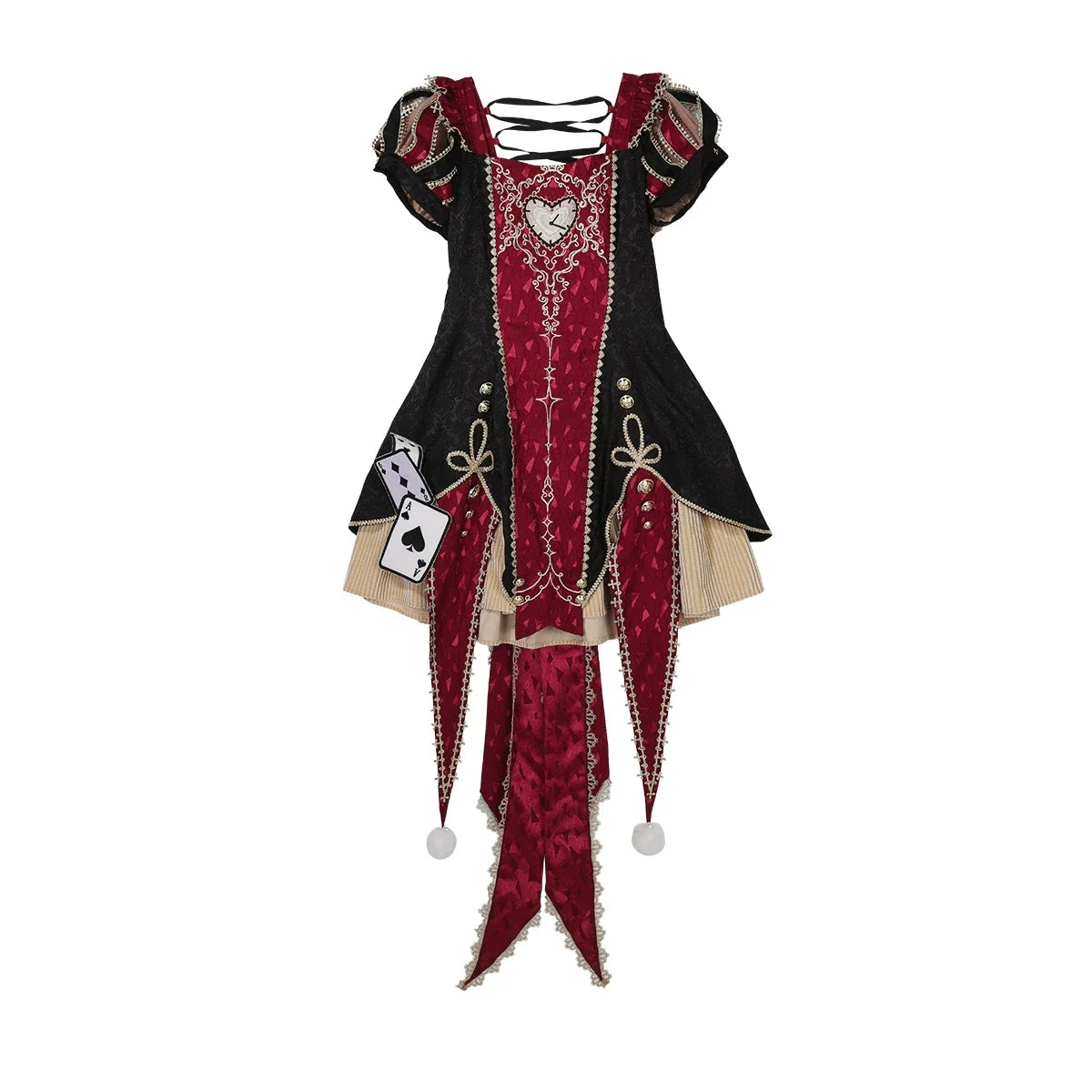 Circus Fantasy Night - Gothic Lolita Jacquard Dress, Pointed Tail Hem OP Dress Only S