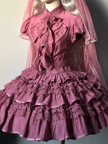 Dragon Bone Cemetery - Gothic Lolita Blouse, Detachable Bell Sleeves